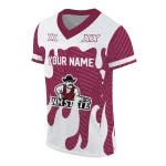 customized new mexico state aggies dripping flames crimson white jersey best selling