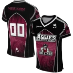 customized new mexico state aggies halftone slant crimson black jersey best selling