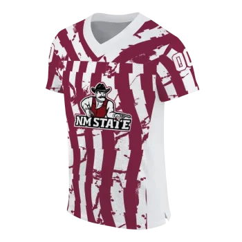 customized new mexico state aggies stripe splatter crimson jersey fashion forward