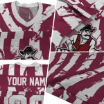 customized new mexico state aggies stripe splatter crimson jersey best selling