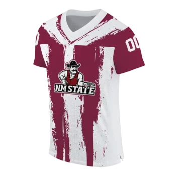 customized new mexico state aggies striped texture crimson jersey fashion forward
