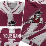 customized new mexico state aggies striped texture crimson jersey best selling