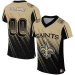 customized new orleans saints halftone fade gold black jersey best selling
