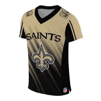 customized new orleans saints halftone fade gold black jersey fashion forward