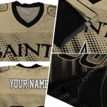customized new orleans saints halftone fade gold black jersey best selling