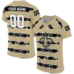 customized new orleans saints layered grids gold jersey best selling