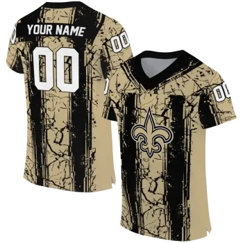 customized new orleans saints rugged stripes gold jersey best selling