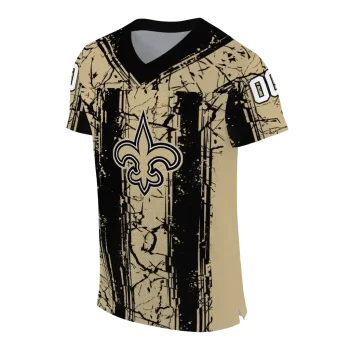 customized new orleans saints rugged stripes gold jersey fashion forward