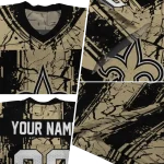 customized new orleans saints rugged stripes gold jersey best selling
