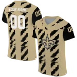 customized new orleans saints stripe block gold jersey best selling