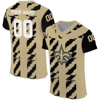 customized new orleans saints stripe block gold jersey best selling