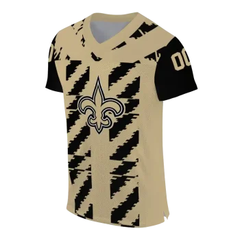 customized new orleans saints stripe block gold jersey fashion forward