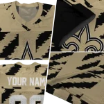 customized new orleans saints stripe block gold jersey best selling