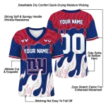 customized new york giants dripping flames blue white jersey best selling