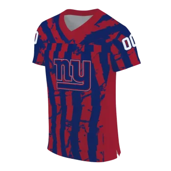 customized new york giants stripe splatter blue jersey fashion forward