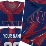 customized new york giants striped texture blue jersey best selling