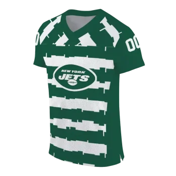 customized new york jets layered grids green jersey fashion forward