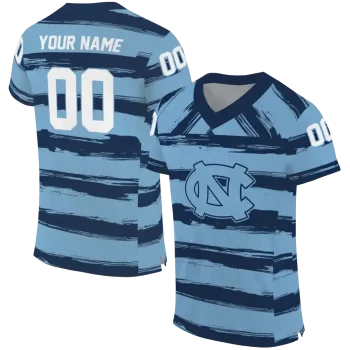 customized north carolina tar heels art stripe light blue jersey best selling