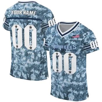 customized north carolina tar heels camouflage abstract light blue jersey best selling