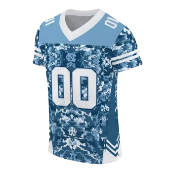 customized north carolina tar heels mirrored pattern light blue jersey fashion forward