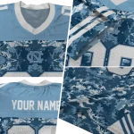 customized north carolina tar heels mirrored pattern light blue jersey best selling
