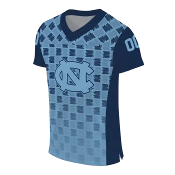 customized north carolina tar heels stacked rectangle light blue jersey fashion forward