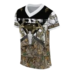 customized north dakota state bison antler skull camouflage hunting jersey best selling