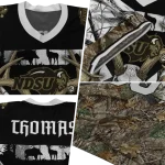 customized north dakota state bison antler skull camouflage hunting jersey best selling