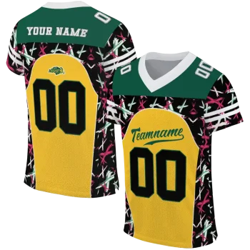 customized north dakota state bison brushstroke xs yellow black jersey best selling