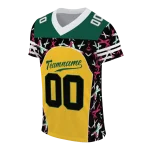 customized north dakota state bison brushstroke xs yellow black jersey best selling