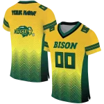customized north dakota state bison halftone sweep yellow black jersey best selling