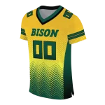 customized north dakota state bison halftone sweep yellow black jersey best selling