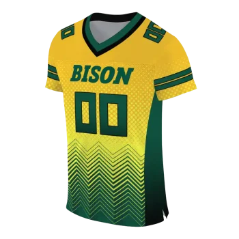 customized north dakota state bison halftone sweep yellow black jersey fashion forward
