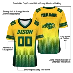 customized north dakota state bison halftone sweep yellow black jersey best selling