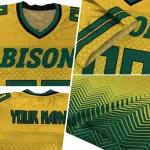 customized north dakota state bison halftone sweep yellow black jersey best selling