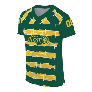 customized north dakota state bison layered grids green jersey fashion forward