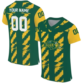 customized north dakota state bison stripe block green jersey best selling