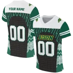 customized north dakota state bison tire arrows green black white jersey best selling