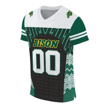customized north dakota state bison tire arrows green black white jersey fashion forward