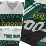 customized north dakota state bison tire arrows green black white jersey best selling