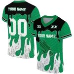 customized north texas mean green dripping flames green white jersey best selling