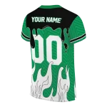 customized north texas mean green dripping flames green white jersey best selling
