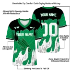customized north texas mean green dripping flames green white jersey best selling