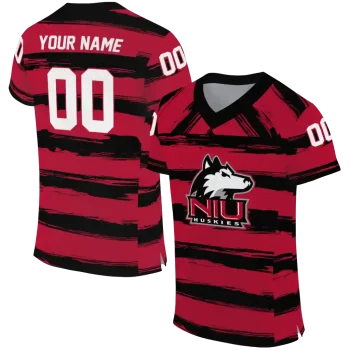 customized northern illinois huskies art stripe red jersey best selling
