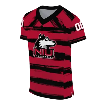 customized northern illinois huskies art stripe red jersey fashion forward