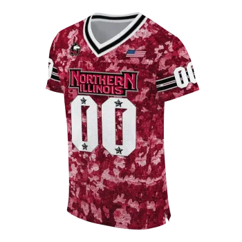customized northern illinois huskies camouflage abstract red jersey fashion forward