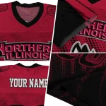 customized northern illinois huskies halftone flow red black jersey best selling