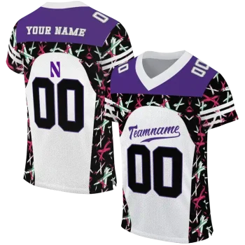 customized northwestern wildcats brushstroke xs white black jersey best selling