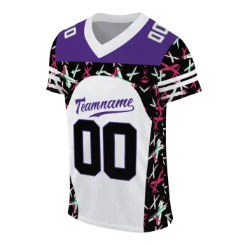 customized northwestern wildcats brushstroke xs white black jersey fashion forward
