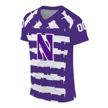 customized northwestern wildcats layered grids purple jersey fashion forward